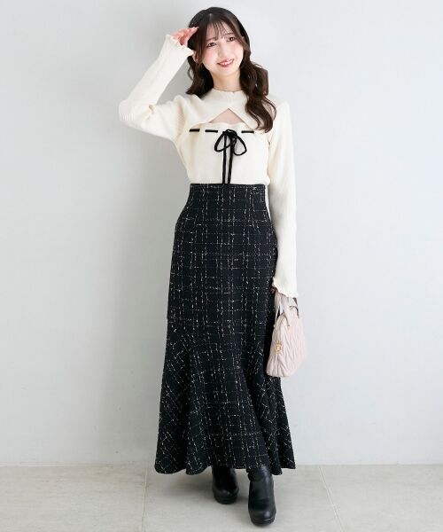MAJESTIC LEGON / マジェスティックレゴン ロング・マキシ丈スカート | ツイードマーメイドロングスカート | 詳細12