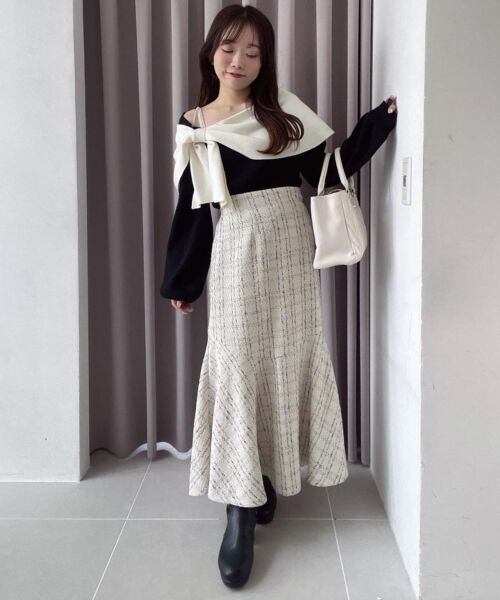 MAJESTIC LEGON / マジェスティックレゴン ロング・マキシ丈スカート | ツイードマーメイドロングスカート | 詳細5