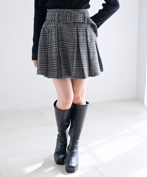 MAJESTIC LEGON / マジェスティックレゴン ミニ・ひざ丈スカート | ベルト付きプリーツミニスカパン | 詳細10