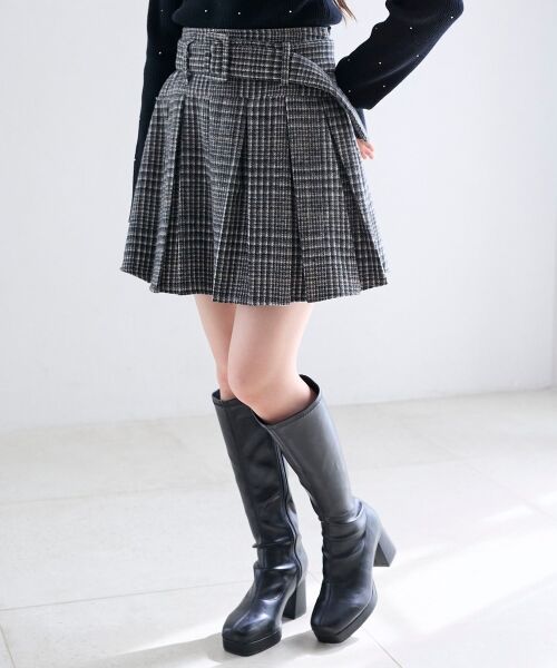 MAJESTIC LEGON / マジェスティックレゴン ミニ・ひざ丈スカート | ベルト付きプリーツミニスカパン | 詳細11