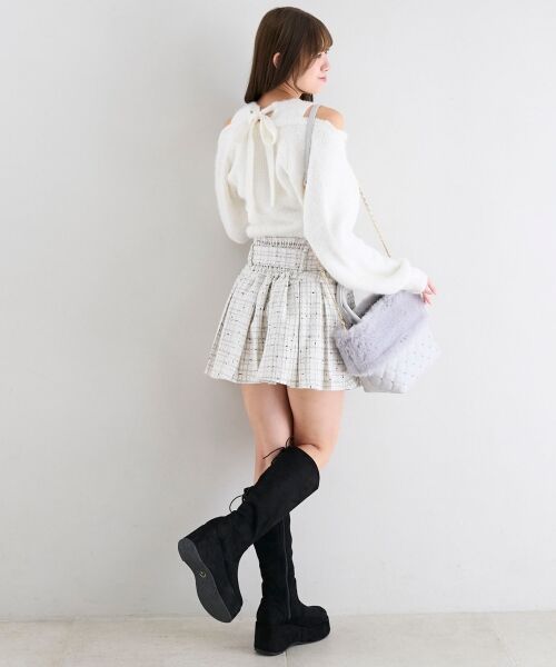 MAJESTIC LEGON / マジェスティックレゴン ミニ・ひざ丈スカート | ベルト付きプリーツミニスカパン | 詳細3