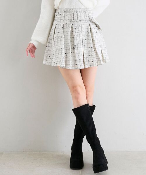 MAJESTIC LEGON / マジェスティックレゴン ミニ・ひざ丈スカート | ベルト付きプリーツミニスカパン | 詳細4