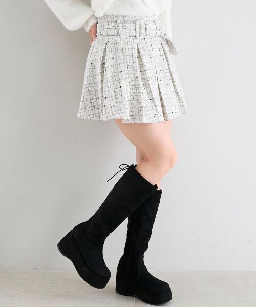 MAJESTIC LEGON / マジェスティックレゴン ミニ・ひざ丈スカート | ベルト付きプリーツミニスカパン | 詳細5