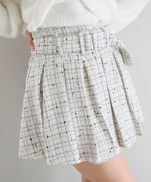 MAJESTIC LEGON / マジェスティックレゴン ミニ・ひざ丈スカート | ベルト付きプリーツミニスカパン | 詳細7
