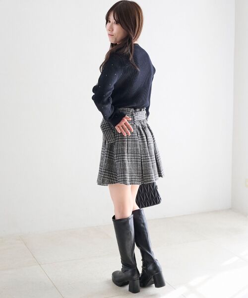 MAJESTIC LEGON / マジェスティックレゴン ミニ・ひざ丈スカート | ベルト付きプリーツミニスカパン | 詳細9