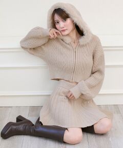 MAJESTIC LEGON / マジェスティックレゴン ロング・マキシ丈スカート | キラキラボタンプリーツニットスカート