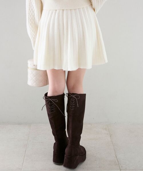 MAJESTIC LEGON / マジェスティックレゴン ロング・マキシ丈スカート | キラキラボタンプリーツニットスカート | 詳細14