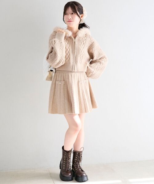 MAJESTIC LEGON / マジェスティックレゴン ロング・マキシ丈スカート | キラキラボタンプリーツニットスカート | 詳細18