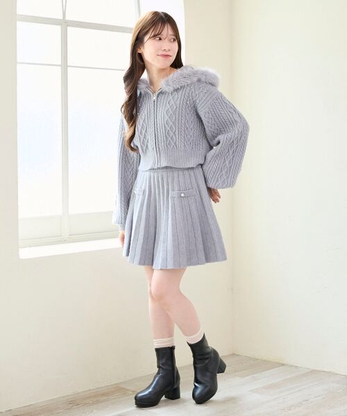 MAJESTIC LEGON / マジェスティックレゴン ロング・マキシ丈スカート | キラキラボタンプリーツニットスカート | 詳細2