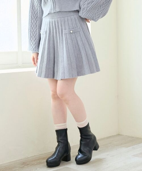 MAJESTIC LEGON / マジェスティックレゴン ロング・マキシ丈スカート | キラキラボタンプリーツニットスカート | 詳細5