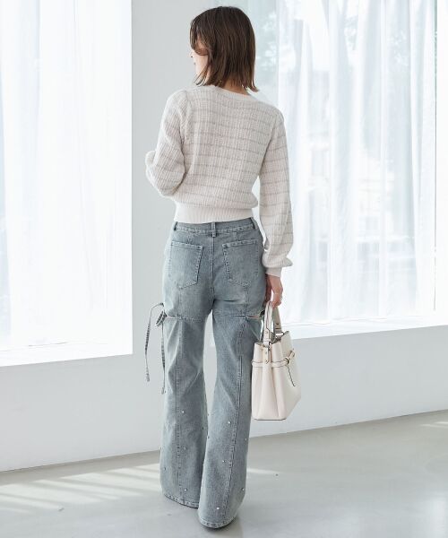 MAJESTIC LEGON / マジェスティックレゴン デニムパンツ | スリットビジューフレアデニムパンツ | 詳細11