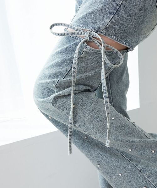 MAJESTIC LEGON / マジェスティックレゴン デニムパンツ | スリットビジューフレアデニムパンツ | 詳細15