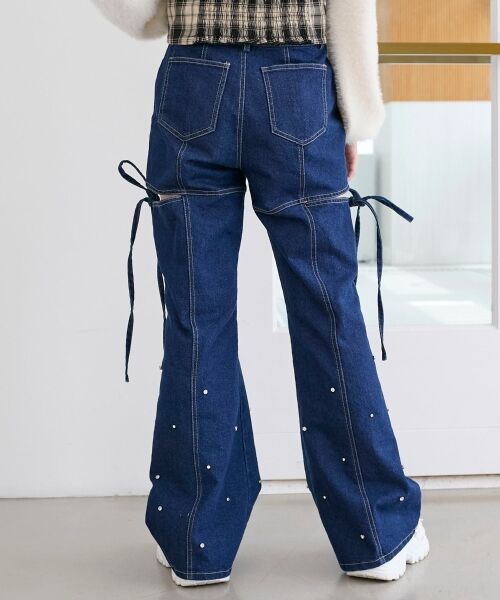 MAJESTIC LEGON / マジェスティックレゴン デニムパンツ | スリットビジューフレアデニムパンツ | 詳細21