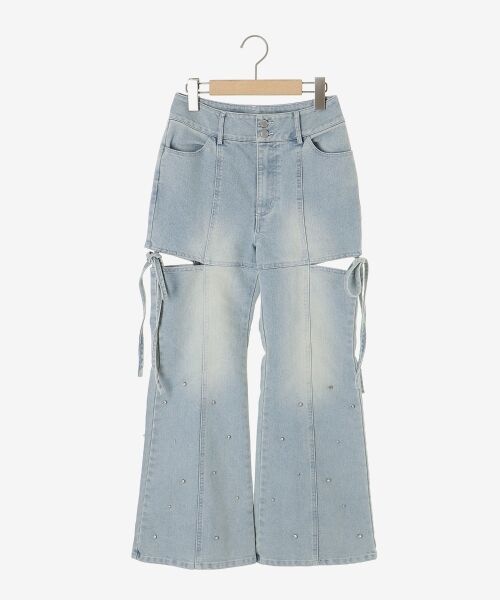MAJESTIC LEGON / マジェスティックレゴン デニムパンツ | スリットビジューフレアデニムパンツ | 詳細23
