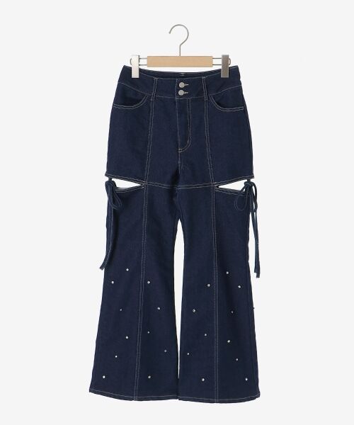 MAJESTIC LEGON / マジェスティックレゴン デニムパンツ | スリットビジューフレアデニムパンツ | 詳細25
