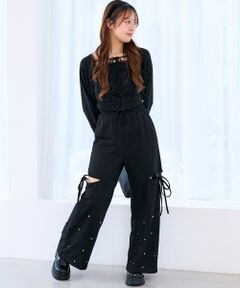 MAJESTIC LEGON / マジェスティックレゴン その他パンツ | スリット入りキラキラスウェットパンツ