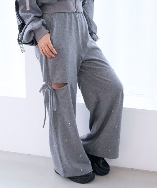 MAJESTIC LEGON / マジェスティックレゴン その他パンツ | スリット入りキラキラスウェットパンツ | 詳細12