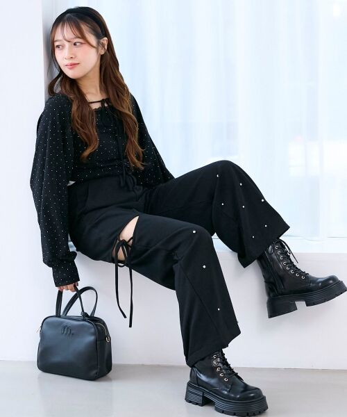 MAJESTIC LEGON / マジェスティックレゴン その他パンツ | スリット入りキラキラスウェットパンツ | 詳細15