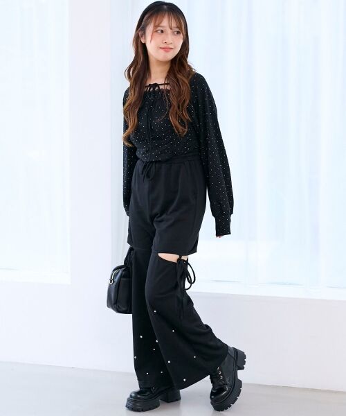 MAJESTIC LEGON / マジェスティックレゴン その他パンツ | スリット入りキラキラスウェットパンツ | 詳細17