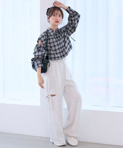 MAJESTIC LEGON / マジェスティックレゴン その他パンツ | スリット入りキラキラスウェットパンツ | 詳細2