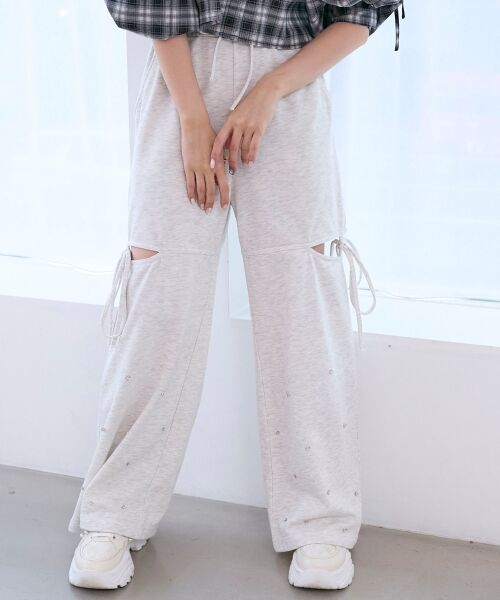 MAJESTIC LEGON / マジェスティックレゴン その他パンツ | スリット入りキラキラスウェットパンツ | 詳細4