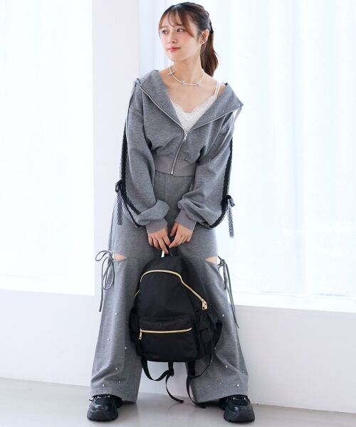 MAJESTIC LEGON / マジェスティックレゴン その他パンツ | スリット入りキラキラスウェットパンツ | 詳細8