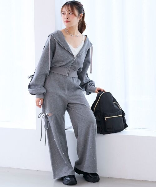 MAJESTIC LEGON / マジェスティックレゴン その他パンツ | スリット入りキラキラスウェットパンツ | 詳細9