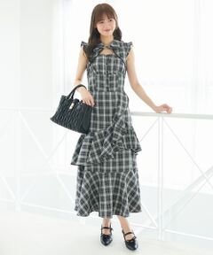 MAJESTIC LEGON / マジェスティックレゴン ロング・マキシ丈ワンピース | デコルテオープンノースリロングワンピ