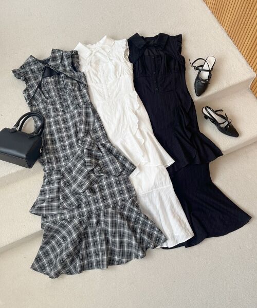 MAJESTIC LEGON / マジェスティックレゴン ロング・マキシ丈ワンピース | デコルテオープンノースリロングワンピ | 詳細1