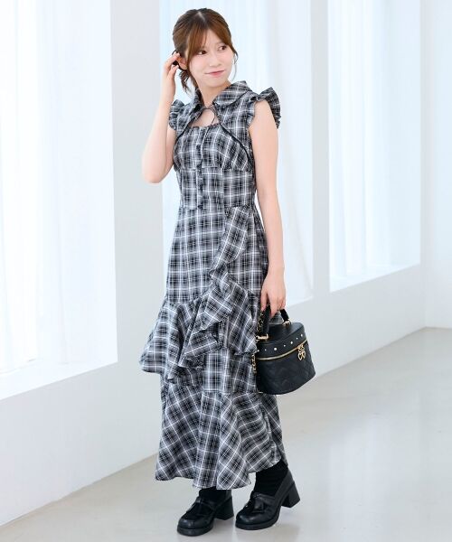 MAJESTIC LEGON / マジェスティックレゴン ロング・マキシ丈ワンピース | デコルテオープンノースリロングワンピ | 詳細10