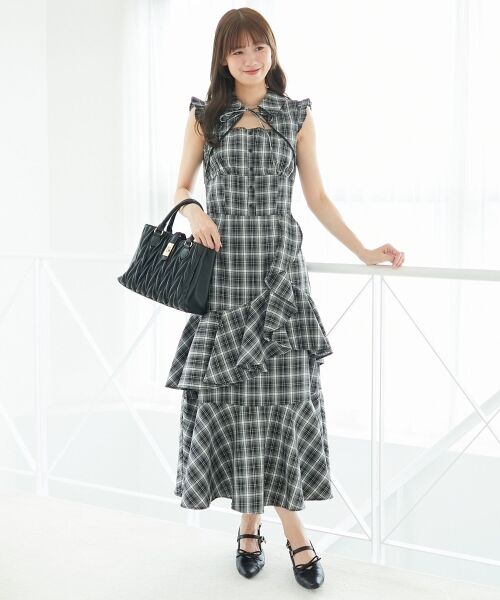 MAJESTIC LEGON / マジェスティックレゴン ロング・マキシ丈ワンピース | デコルテオープンノースリロングワンピ | 詳細12