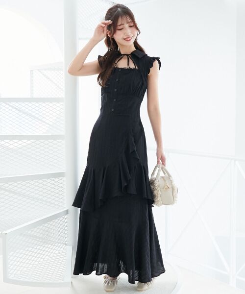 MAJESTIC LEGON / マジェスティックレゴン ロング・マキシ丈ワンピース | デコルテオープンノースリロングワンピ | 詳細19