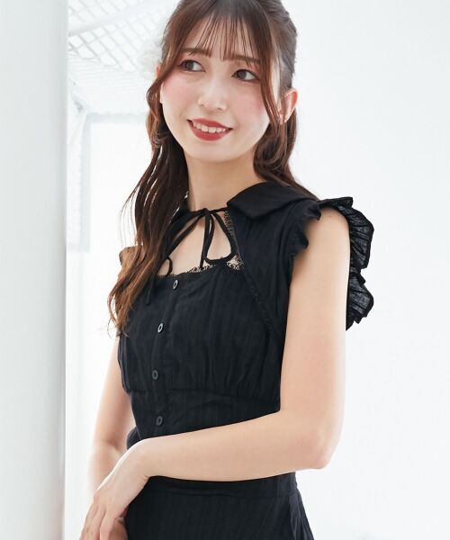 MAJESTIC LEGON / マジェスティックレゴン ロング・マキシ丈ワンピース | デコルテオープンノースリロングワンピ | 詳細23