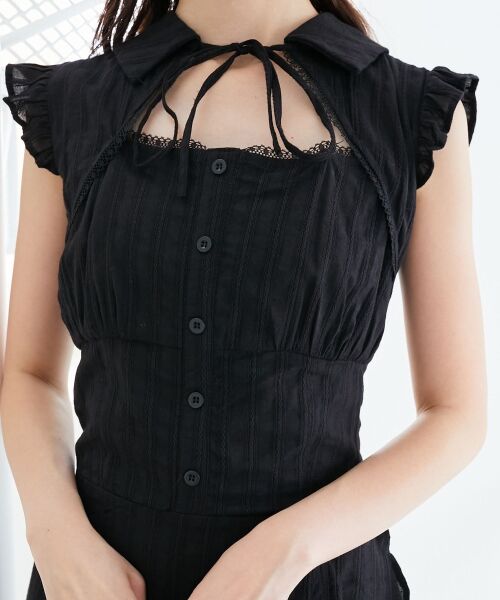 MAJESTIC LEGON / マジェスティックレゴン ロング・マキシ丈ワンピース | デコルテオープンノースリロングワンピ | 詳細25