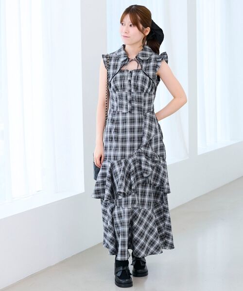 MAJESTIC LEGON / マジェスティックレゴン ロング・マキシ丈ワンピース | デコルテオープンノースリロングワンピ | 詳細9