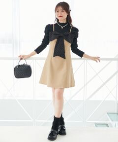 MAJESTIC LEGON / マジェスティックレゴン ミニ丈・ひざ丈ワンピース | キラキラビッグリボンミニワンピ