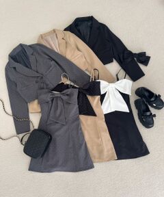 MAJESTIC LEGON / マジェスティックレゴン ミニ丈・ひざ丈ワンピース | キラキラビッグリボンミニワンピ