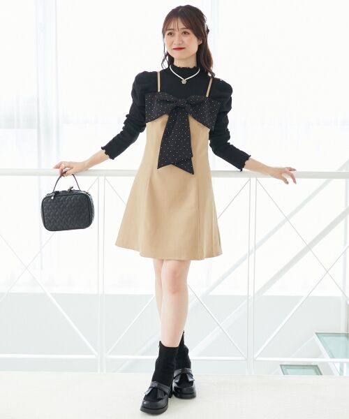 MAJESTIC LEGON / マジェスティックレゴン ミニ丈・ひざ丈ワンピース | キラキラビッグリボンミニワンピ | 詳細1