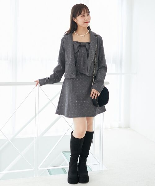 MAJESTIC LEGON / マジェスティックレゴン ミニ丈・ひざ丈ワンピース | キラキラビッグリボンミニワンピ | 詳細13