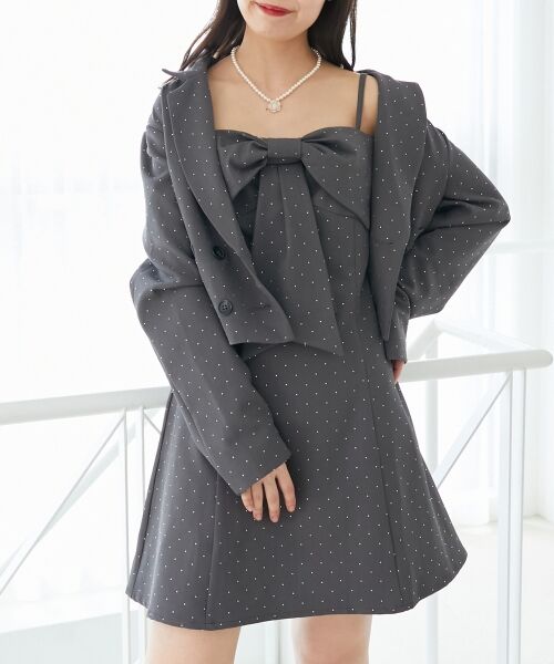 MAJESTIC LEGON / マジェスティックレゴン ミニ丈・ひざ丈ワンピース | キラキラビッグリボンミニワンピ | 詳細16