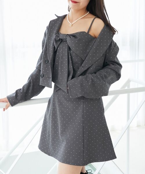 MAJESTIC LEGON / マジェスティックレゴン ミニ丈・ひざ丈ワンピース | キラキラビッグリボンミニワンピ | 詳細17