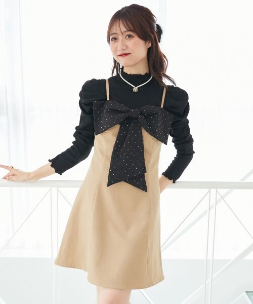 MAJESTIC LEGON / マジェスティックレゴン ミニ丈・ひざ丈ワンピース | キラキラビッグリボンミニワンピ | 詳細2