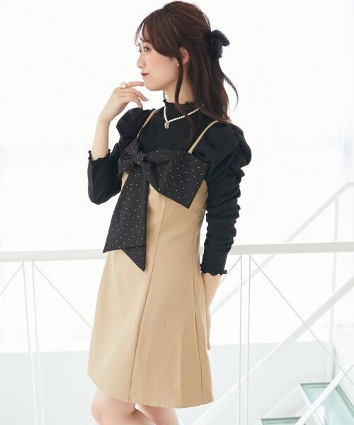 MAJESTIC LEGON / マジェスティックレゴン ミニ丈・ひざ丈ワンピース | キラキラビッグリボンミニワンピ | 詳細3