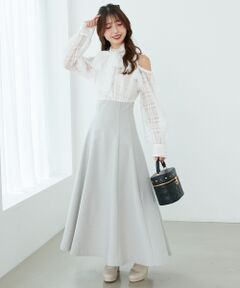 MAJESTIC LEGON / マジェスティックレゴン ミニ丈・ひざ丈ワンピース | 2wayアメスリウエストキュッとワンピ