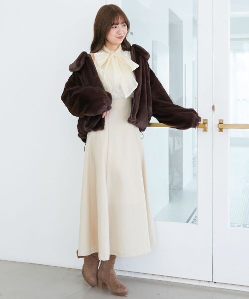 MAJESTIC LEGON / マジェスティックレゴン ミニ丈・ひざ丈ワンピース | 2wayアメスリウエストキュッとワンピ | 詳細14