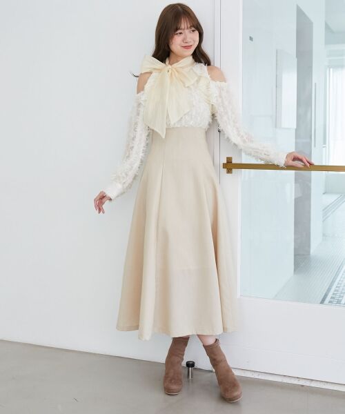 MAJESTIC LEGON / マジェスティックレゴン ミニ丈・ひざ丈ワンピース | 2wayアメスリウエストキュッとワンピ | 詳細3