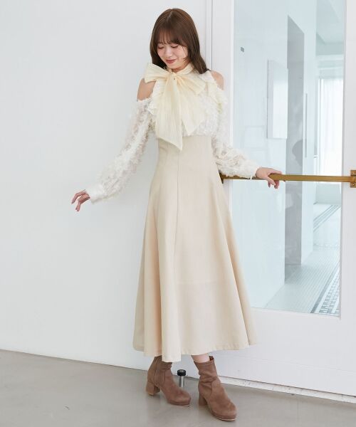 MAJESTIC LEGON / マジェスティックレゴン ミニ丈・ひざ丈ワンピース | 2wayアメスリウエストキュッとワンピ | 詳細4