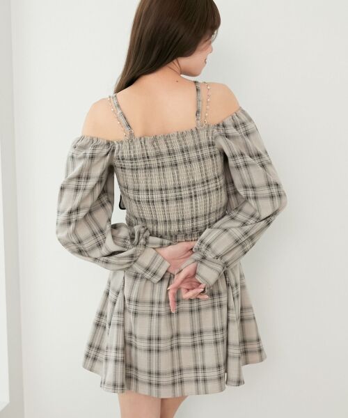 MAJESTIC LEGON / マジェスティックレゴン ミニ丈・ひざ丈ワンピース | チェーン付ビッグリボンミニワンピ | 詳細18