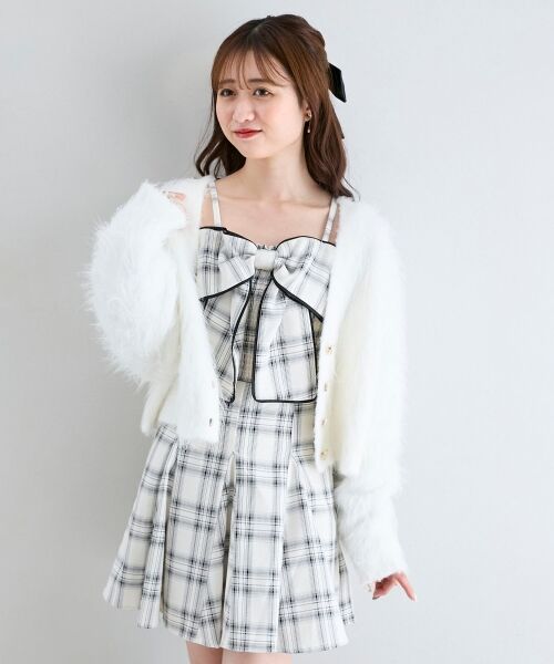 MAJESTIC LEGON / マジェスティックレゴン ミニ丈・ひざ丈ワンピース | チェーン付ビッグリボンミニワンピ | 詳細3