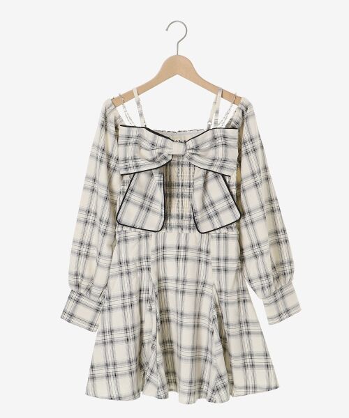 MAJESTIC LEGON / マジェスティックレゴン ミニ丈・ひざ丈ワンピース | チェーン付ビッグリボンミニワンピ | 詳細30